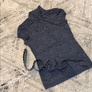 Express mock neck lace top